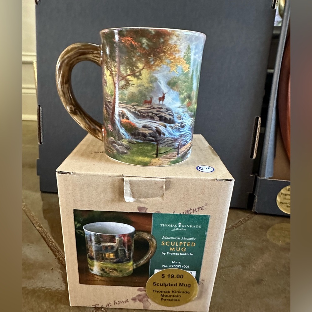 Thomas Kinkade Mountain Paradise Sculpted mug